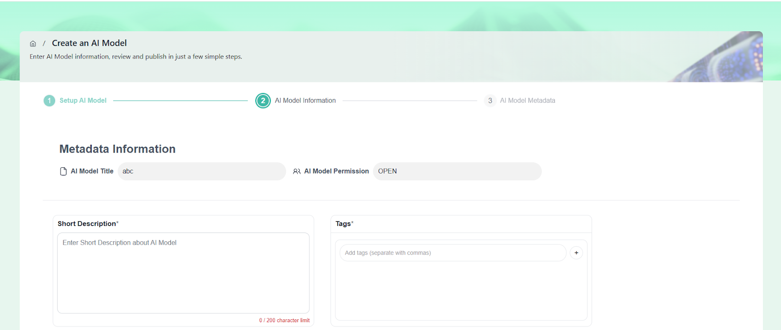 Enter AI Model Information